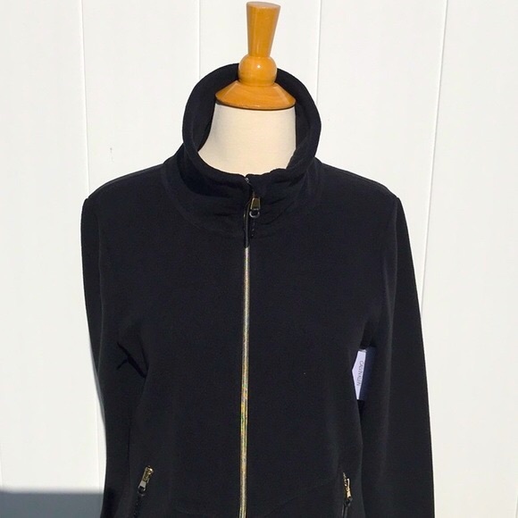 NWT Calvin Klein Black Zip Front Performance Fleece Jacket Size Medium - Picture 4 of 14